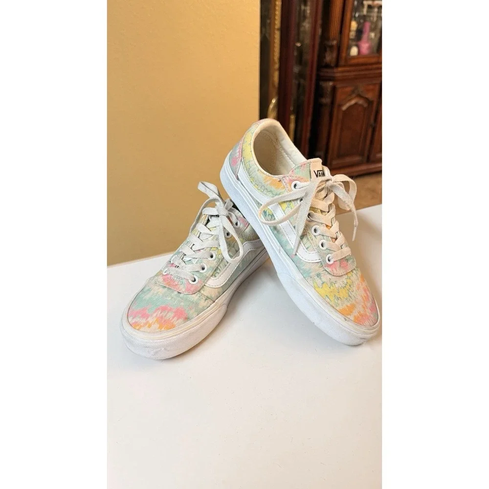 Vans Old Skool Pastel Tie Dye Canvas Sneakers Women's US 7 Skate Casual Shoes